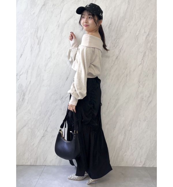 dazzlin「デコルテオープンスウェットトップス」|スウェット・ジャージ|