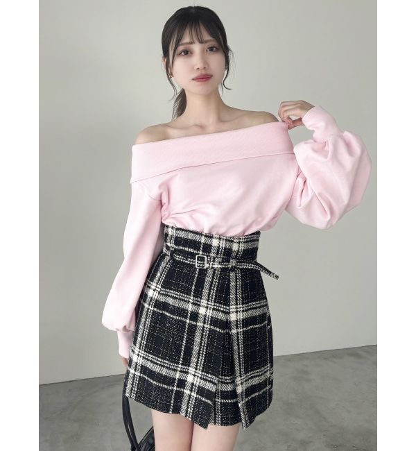 dazzlin「デコルテオープンスウェットトップス」|スウェット・ジャージ|