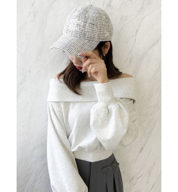 dazzlin「デコルテオープンスウェットトップス」|スウェット・ジャージ|