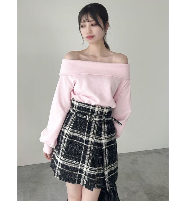 dazzlin「デコルテオープンスウェットトップス」|スウェット・ジャージ|