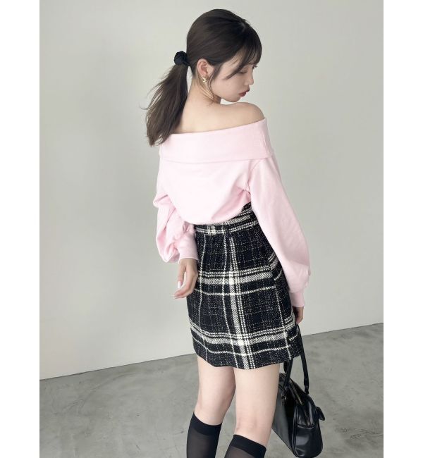 dazzlin「デコルテオープンスウェットトップス」|スウェット・ジャージ|