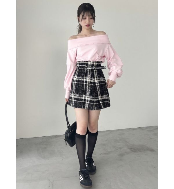 dazzlin「デコルテオープンスウェットトップス」|スウェット・ジャージ|