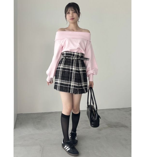 dazzlin「デコルテオープンスウェットトップス」|スウェット・ジャージ|