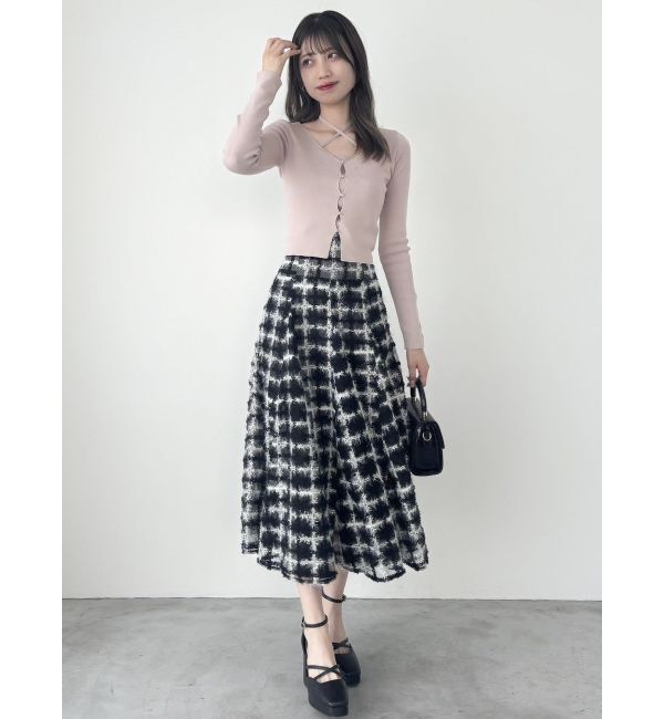 dazzlin「カーデタイトレイヤードリボントップス」|ニット・セーター|