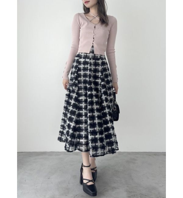 dazzlin「カーデタイトレイヤードリボントップス」|ニット・セーター|