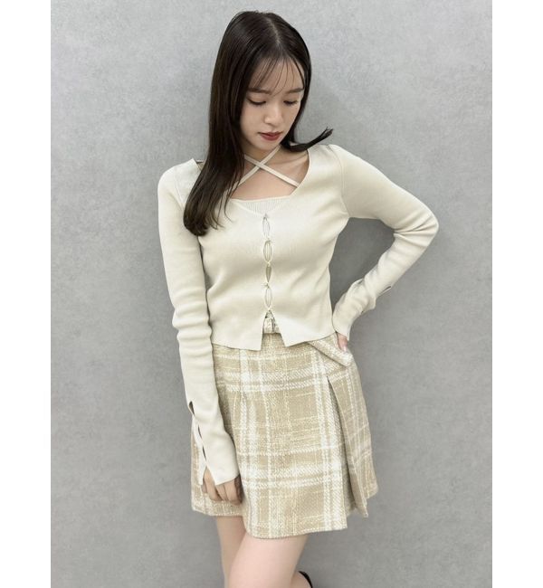 dazzlin「カーデタイトレイヤードリボントップス」|ニット・セーター|