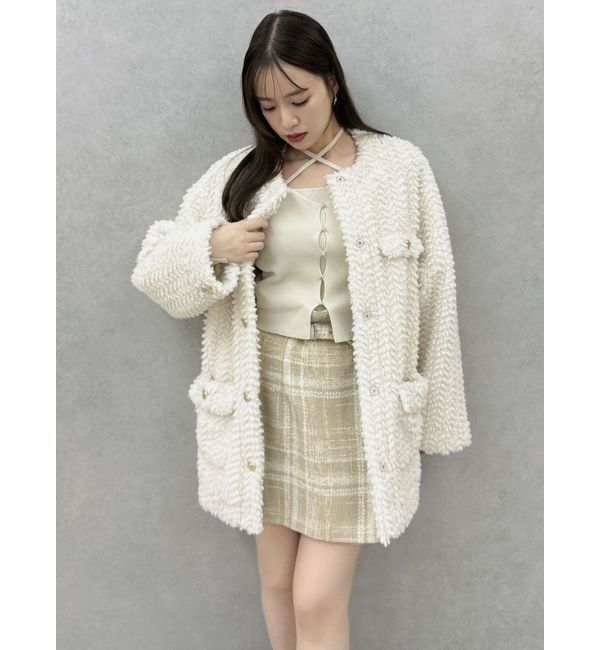 dazzlin「カーデタイトレイヤードリボントップス」|ニット・セーター|