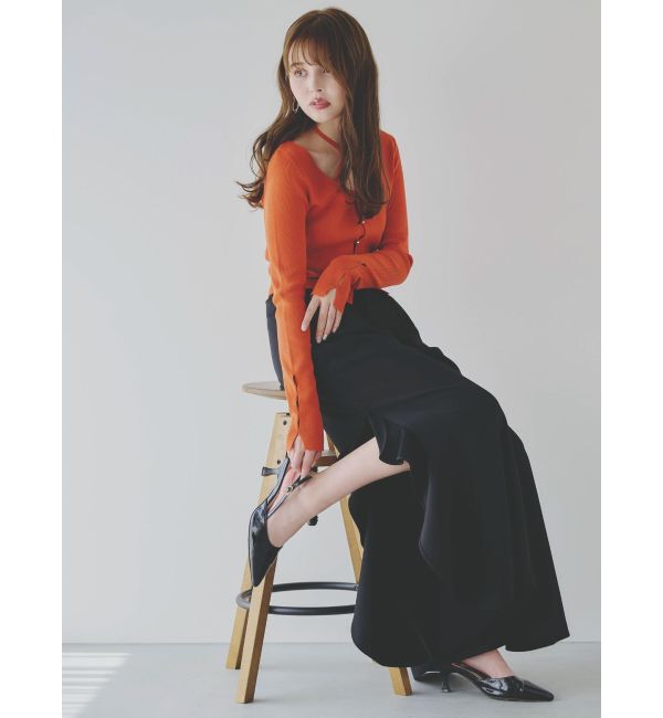 dazzlin「カーデタイトレイヤードリボントップス」|ニット・セーター|