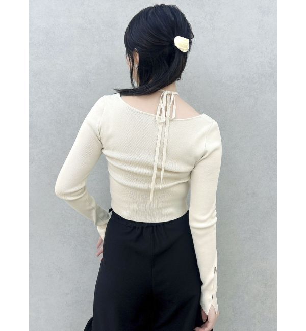 dazzlin「カーデタイトレイヤードリボントップス」|ニット・セーター|