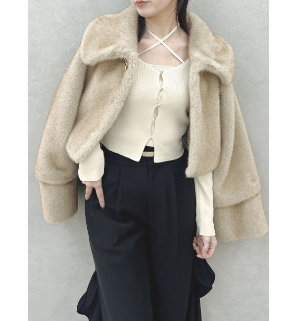 dazzlin「カーデタイトレイヤードリボントップス」|ニット・セーター|