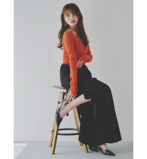 dazzlin「カーデタイトレイヤードリボントップス」|ニット・セーター|