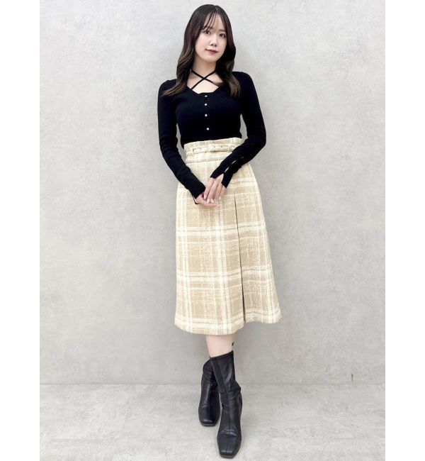 dazzlin「カーデタイトレイヤードリボントップス」|ニット・セーター|