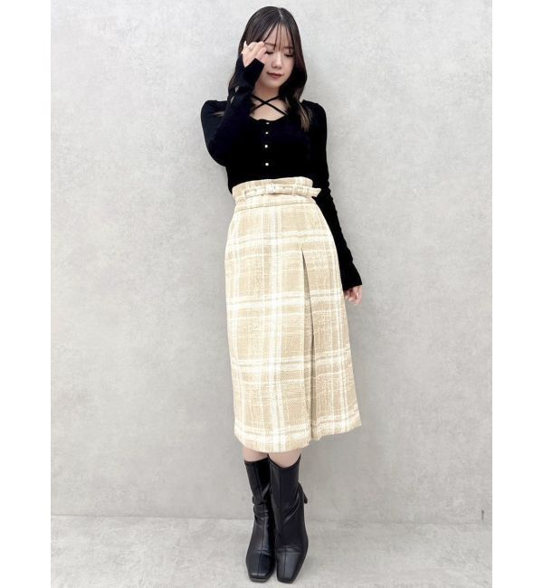 dazzlin「カーデタイトレイヤードリボントップス」|ニット・セーター|