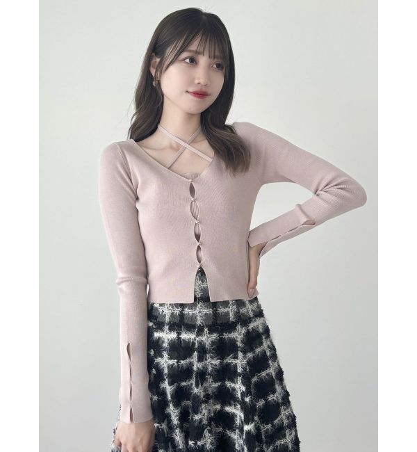 dazzlin「カーデタイトレイヤードリボントップス」|ニット・セーター|