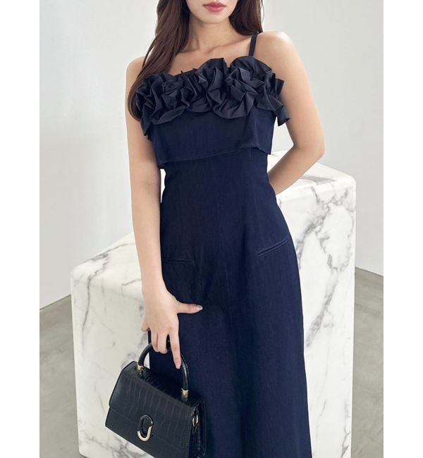 dazzlin「フリルディティールキャミワンピース」|ワンピース|インディゴ