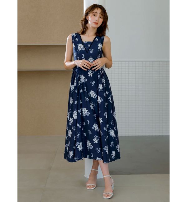 dazzlin「【藤井サチコラボ】サイドボリュームドレス」|ドレス|ネイビー