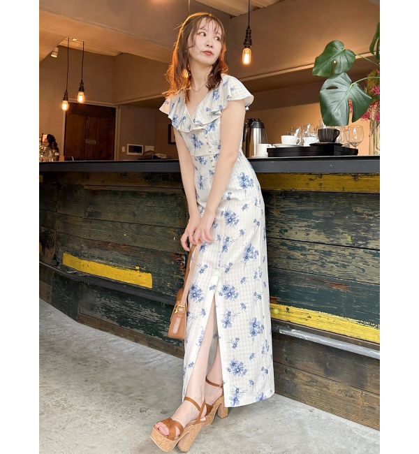 dazzlin「【藤井サチコラボ】デルフィニウムフラワーワンピース」|ワンピース|