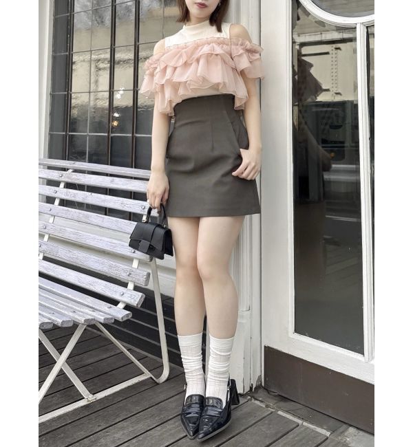 dazzlin「【再生産】2WAYスリーブコンパクトフリルトップス」|Tシャツ・カットソー|