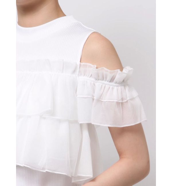 dazzlin「【再生産】2WAYスリーブコンパクトフリルトップス」|Tシャツ・カットソー|