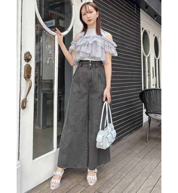 dazzlin「【再生産】2WAYスリーブコンパクトフリルトップス」|Tシャツ・カットソー|