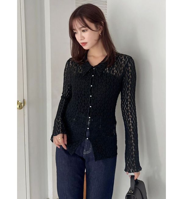dazzlin「シュリンクレースコンパクトシャツ」|シャツ・ブラウス|
