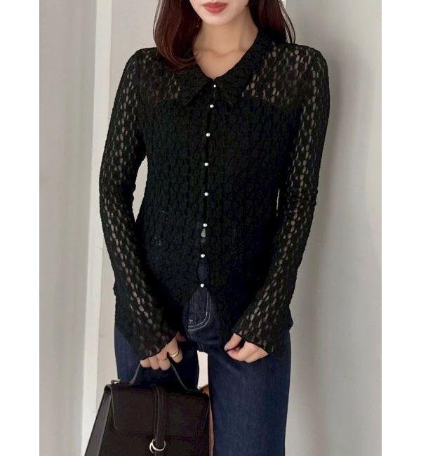 dazzlin「シュリンクレースコンパクトシャツ」|シャツ・ブラウス|
