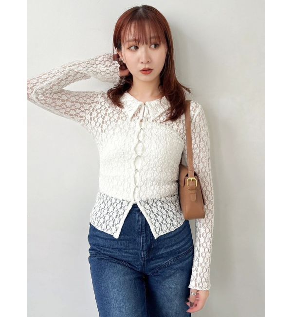 dazzlin「シュリンクレースコンパクトシャツ」|シャツ・ブラウス|