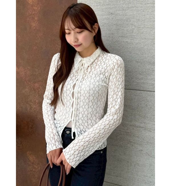 dazzlin「シュリンクレースコンパクトシャツ」|シャツ・ブラウス|