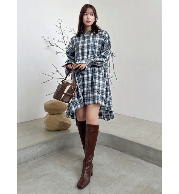 dazzlin「シャツイレフレアミニワンピース」|ワンピース|