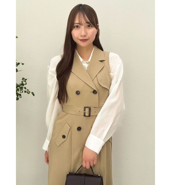 dazzlin「【WEB限定カラーあり】トレンチディティールジレワンピース」|ワンピース|