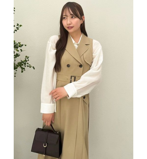 dazzlin「【WEB限定カラーあり】トレンチディティールジレワンピース」|ワンピース|