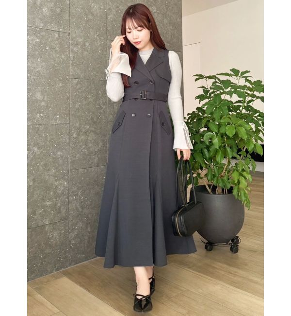 dazzlin「【WEB限定カラーあり】トレンチディティールジレワンピース」|ワンピース|