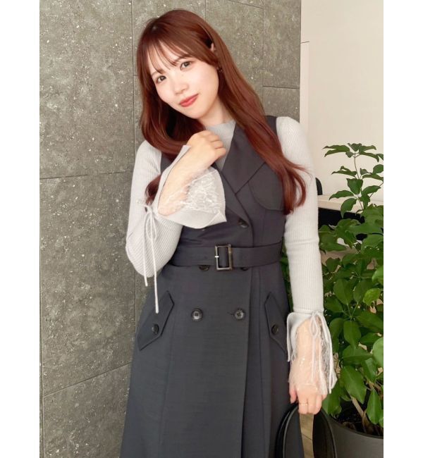 dazzlin「【WEB限定カラーあり】トレンチディティールジレワンピース」|ワンピース|