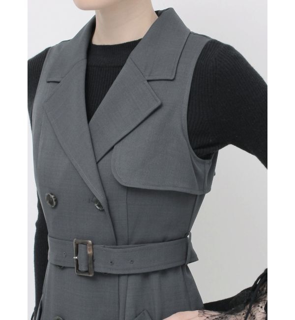 dazzlin「【WEB限定カラーあり】トレンチディティールジレワンピース」|ワンピース|