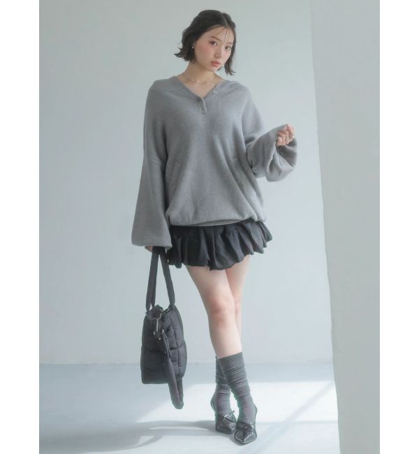 dazzlin「【吉田朱里】リラックスニットフーディ」|パーカー|