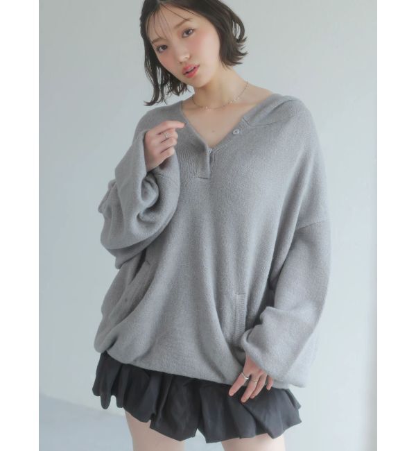 dazzlin「【吉田朱里】リラックスニットフーディ」|パーカー|