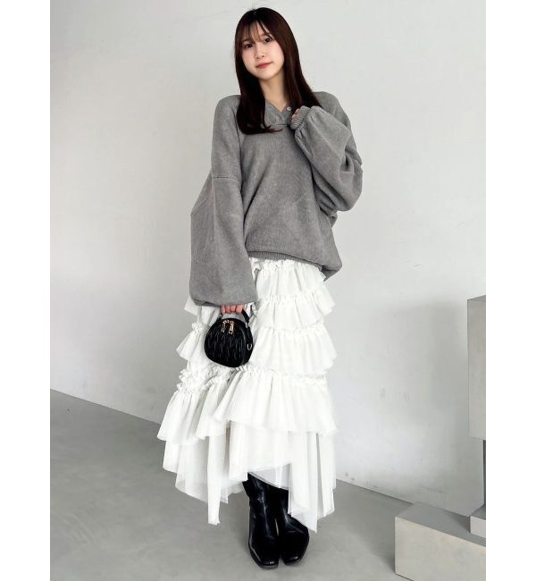 dazzlin「【吉田朱里】リラックスニットフーディ」|パーカー|