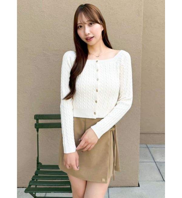 dazzlin「ミニケーブルスクエアニットトップス」|ニット・セーター|
