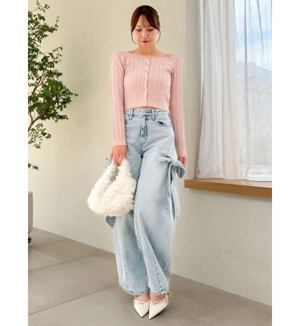 dazzlin「ミニケーブルスクエアニットトップス」|ニット・セーター|