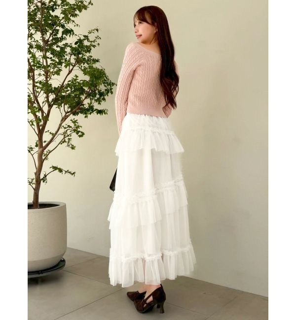 dazzlin「ミニケーブルスクエアニットトップス」|ニット・セーター|