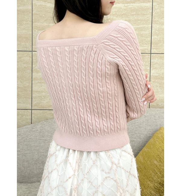 dazzlin「ミニケーブルスクエアニットトップス」|ニット・セーター|