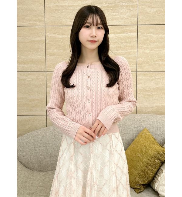 dazzlin「ミニケーブルスクエアニットトップス」|ニット・セーター|