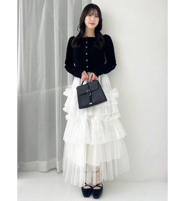 dazzlin「ミニケーブルスクエアニットトップス」|ニット・セーター|