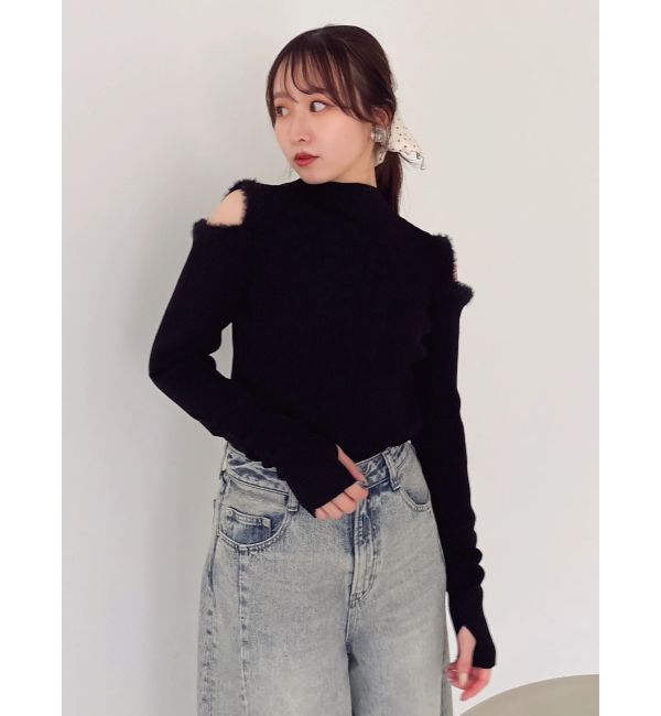 dazzlin「【20周年記念復刻！】オープンエコファースリーブニットトップス」|ニット・セーター|