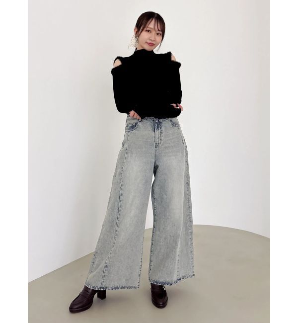 dazzlin「【20周年記念復刻！】オープンエコファースリーブニットトップス」|ニット・セーター|