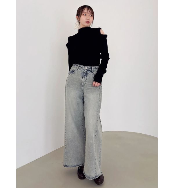 dazzlin「【20周年記念復刻！】オープンエコファースリーブニットトップス」|ニット・セーター|