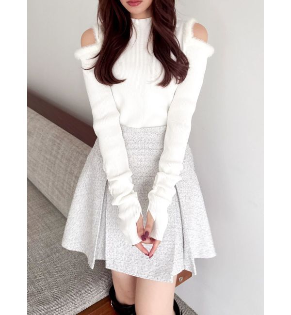 dazzlin「【20周年記念復刻！】オープンエコファースリーブニットトップス」|ニット・セーター|