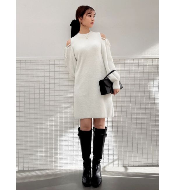 dazzlin「【WEB限定】オープンショルダーミニワンピース」|ワンピース|