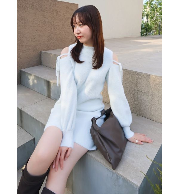 dazzlin「【WEB限定】オープンショルダーミニワンピース」|ワンピース|