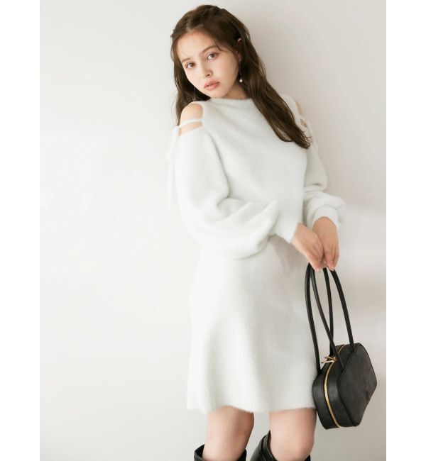 dazzlin「【WEB限定】オープンショルダーミニワンピース」|ワンピース|